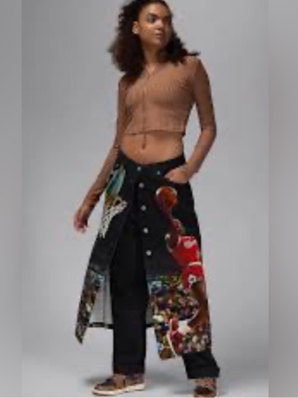 NWT Nike Air Jordan Chicago Bulls Michael Jordan Denim Maxi Skirt- S